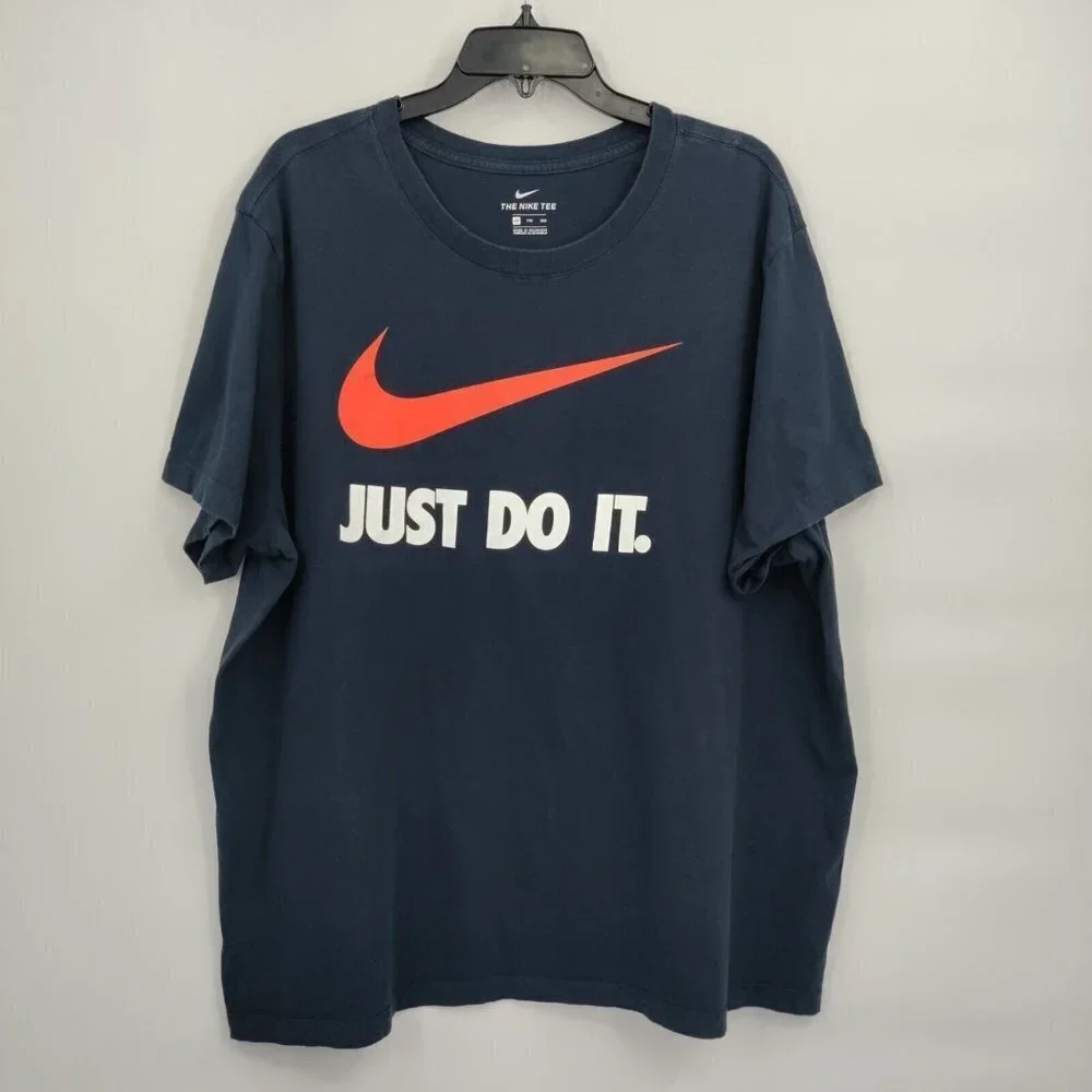 Nike Just Do it Swoosh Tee 100% Cotton Crewneck Short Sleeve T-Shirt XXL Mens